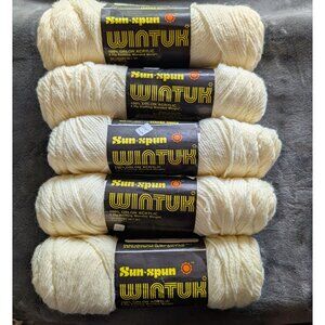 Sun‎ Spun Wintuk Orlon Acrylic Easy Care Yarn Lot of 5 Skeins - 318 Fisherman